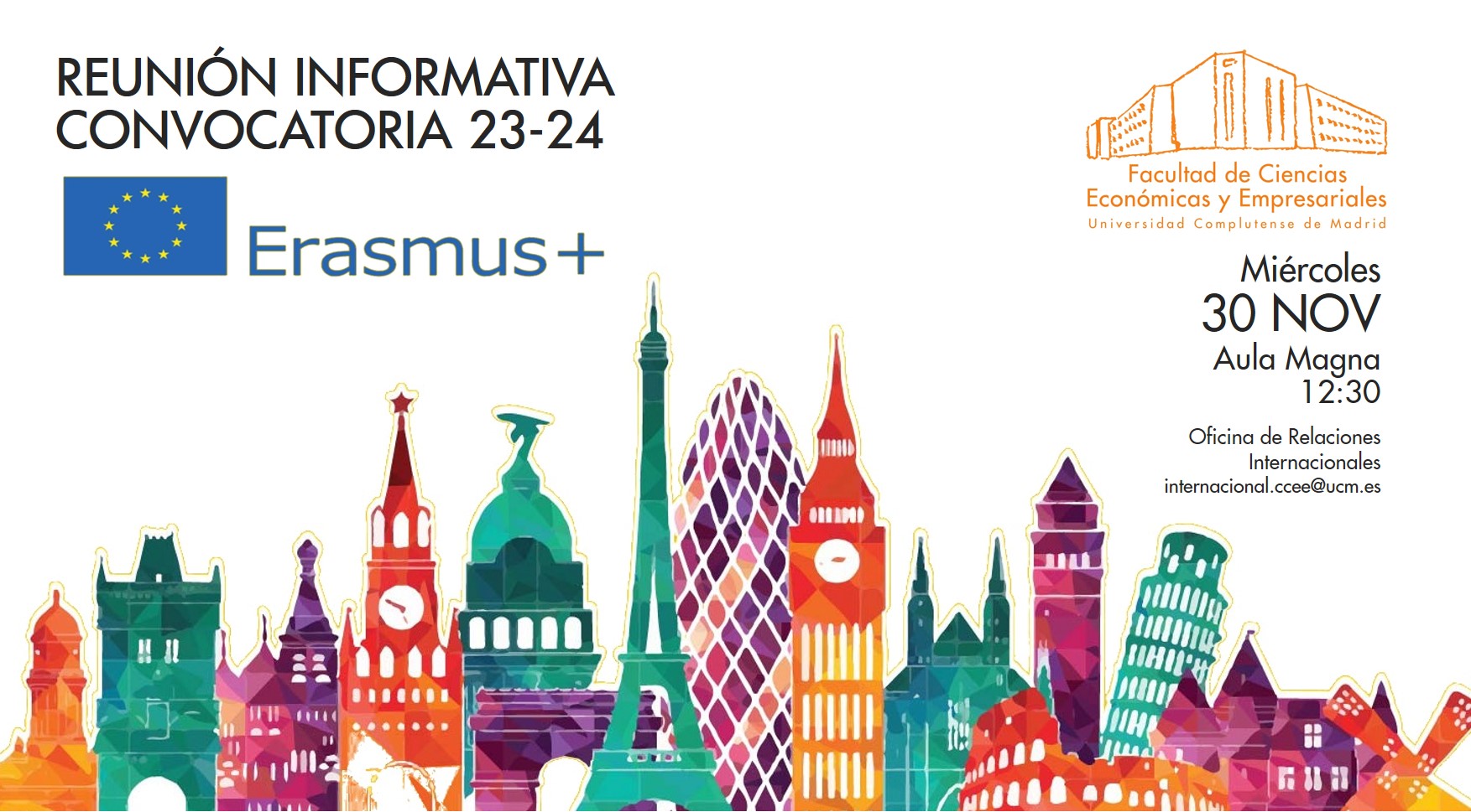 Reunión informativa solicitud Erasmus/SICUE Curso 2023-24